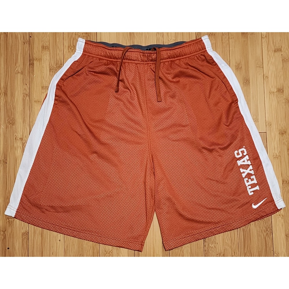 Texas Longhorns Shorts Mens Large Burnt Orange NCAA Basketball Nike Mesh Gym